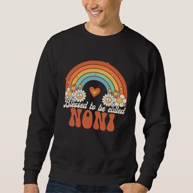 Blessed To Be Called Noni Groovy Rainbow Mother s  Sweatshirt (Vorderseite)