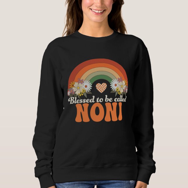 Blessed To Be Called Noni Groovy Rainbow Noni Hipp Sweatshirt (Vorderseite)