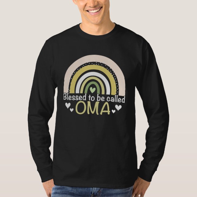 Blessed To Be Called Oma Boho Rainbow Mother s Day T-Shirt (Vorderseite)