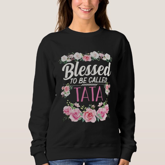 Blessed To Be Called Tata Christmas Grandma Grandm Sweatshirt (Vorderseite)