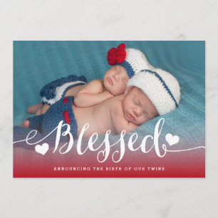Blessed Twins   Photo Baby Faire-part de naissance