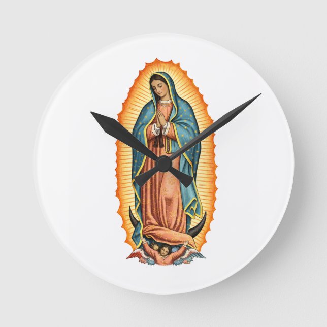 Blessed Virgin of Guadalupe Wall Clock Runde Wanduhr (Vorderseite)