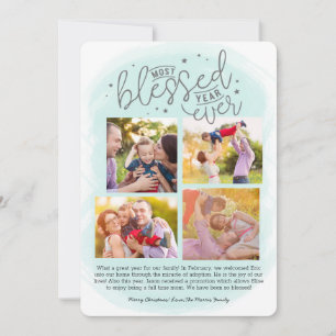 Blessed Year Ever Year in Review Blue Feiertagskarte