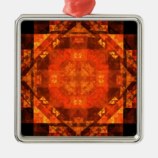 Blessing Abstract Art Square Ornament Aus Metall (Vorne)