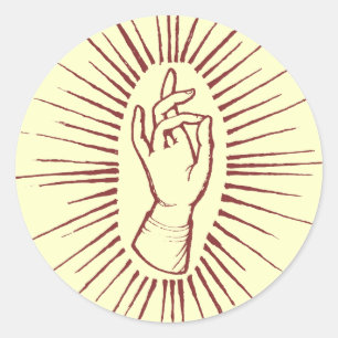 Blessing Hand Runder Aufkleber