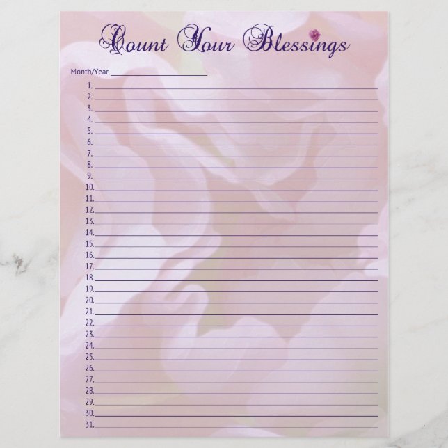 Blessing List Letterhead (Vorderseite)