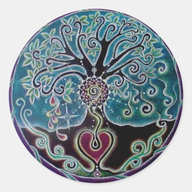 Blessing Tree of Life Mandala Sticker (Vorderseite)