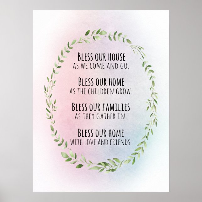 Blessings for your home and family poster (Vorne)