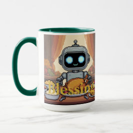 Blessings Robot Thanksgiving Dinner Tasse