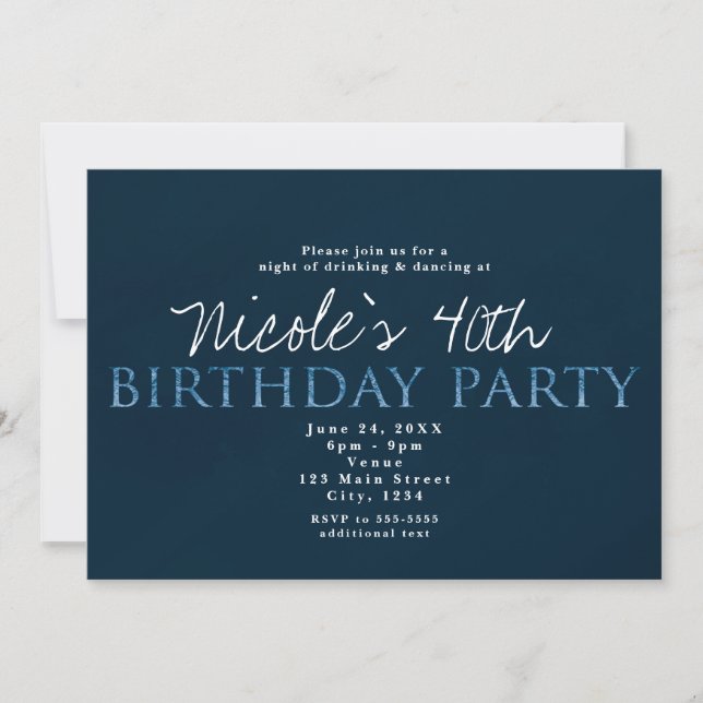 Bleu 13E 13 Anniversaire Invitation (Devant)