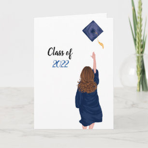 Bleu 2022 Félicitations, carte d'études supérieure