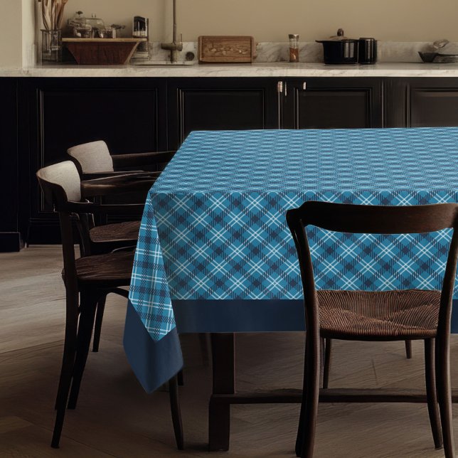 Bleu À damiers nappe Classique Tartan Pays (Blue Checkered Tablecloth Classic Tartan Country Design)