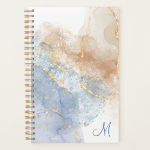 Bleu Abstrait, Taupe et Or