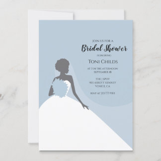 Bleu Africain Américain Douche nuptiale Invitation
