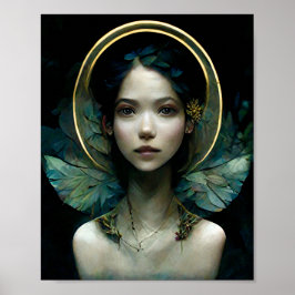Bleu ailes Fée Imaginaire Art Poster