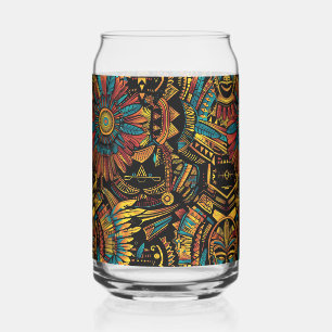 Bleu Alluring "Aztec Dream" Imprimé Can Glass 473m