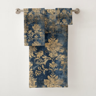 Bleu antique, motif Damas