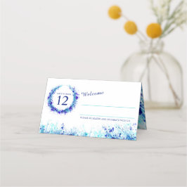 Bleu aqua aquarelle herbe mariage cartes place