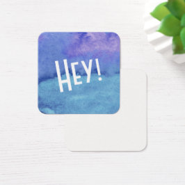 Bleu, Aqua, aquarelle pourpre avec "hé !" Notes