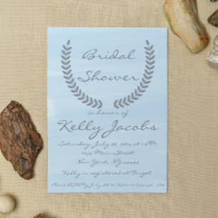 Bleu Aquarelle Douche nuptiale Invitation