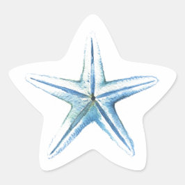 Bleu Aquarelle Starfish Stickers Mariage côtier
