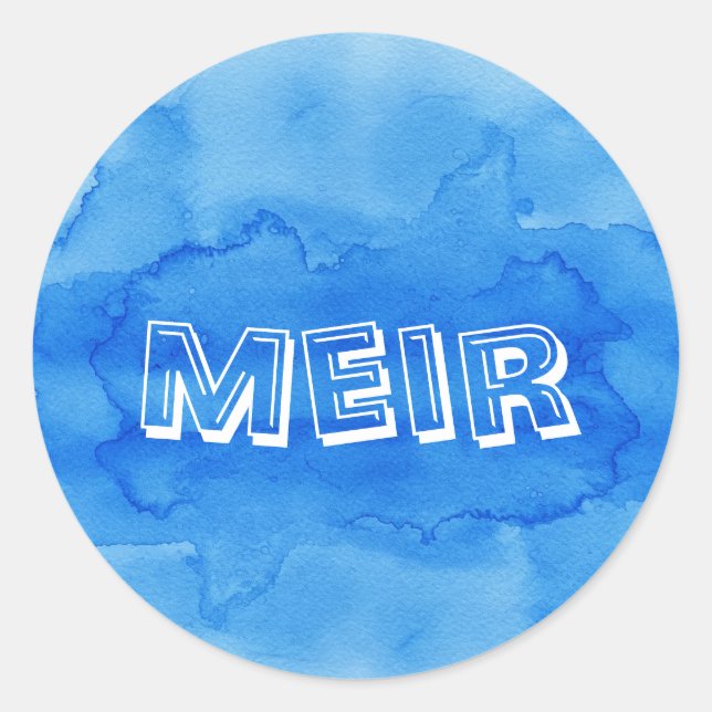 Bleu aquarelle upsherin autocollant (Devant)