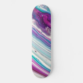 Bleu Artsy Paint Strots Motif Skateboard