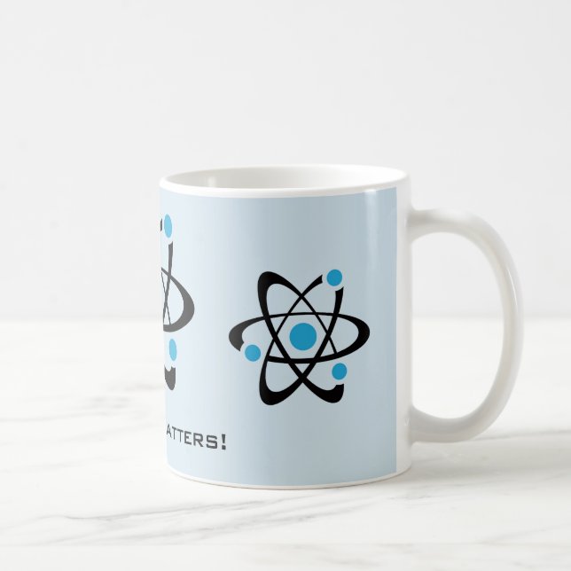Bleu Atoms Science Design Mug (Droite)
