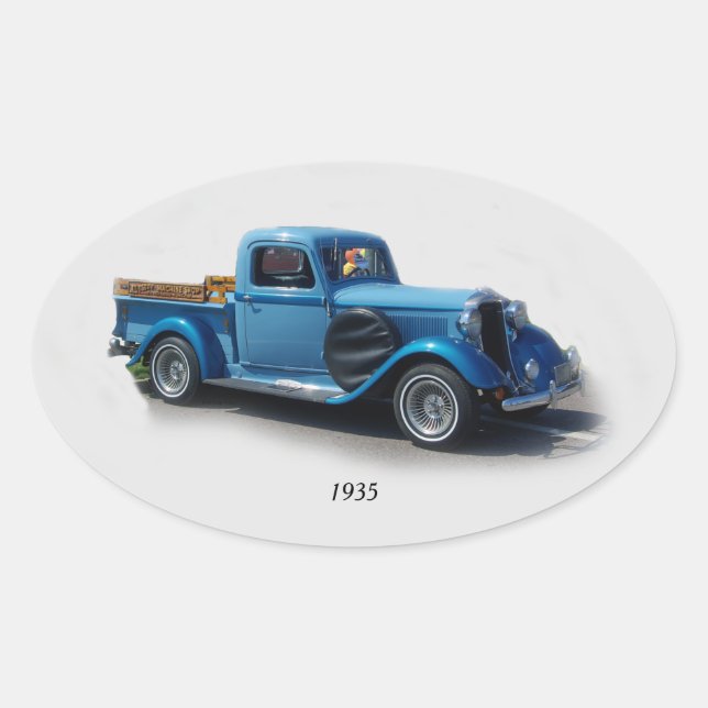 Bleu autocollant de camion de ramassage 1935 (Devant)