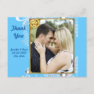 Bleu avec Diamètre de cadre Couple Merci Carte pos