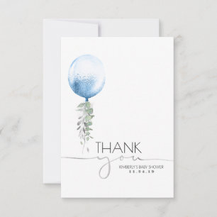 Bleu Balloon Vert Baby shower Merci