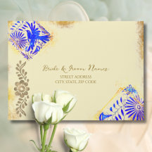 Bleu Baroque Talavera Gold Hummingbird RSVP Retour