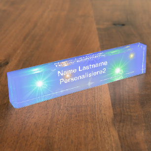 bleu,beaucoup de petit soleil coloré, plaque signa