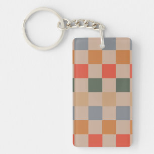 Bleu Beige Orange Brown À damiers En vichy Motif