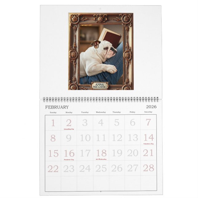 Bleu Berry Doggone inférieur Bon Jours Calendrier (Feb 2026)