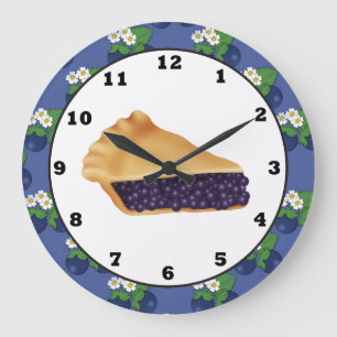 Bleu Berry Pie douce douce horloge murale
