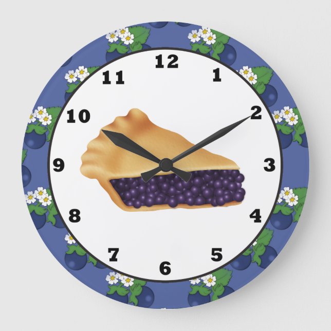 Bleu Berry Pie douce douce horloge murale (Recto)