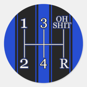 Bleu Black Race Stripes Shift Knob Sticker