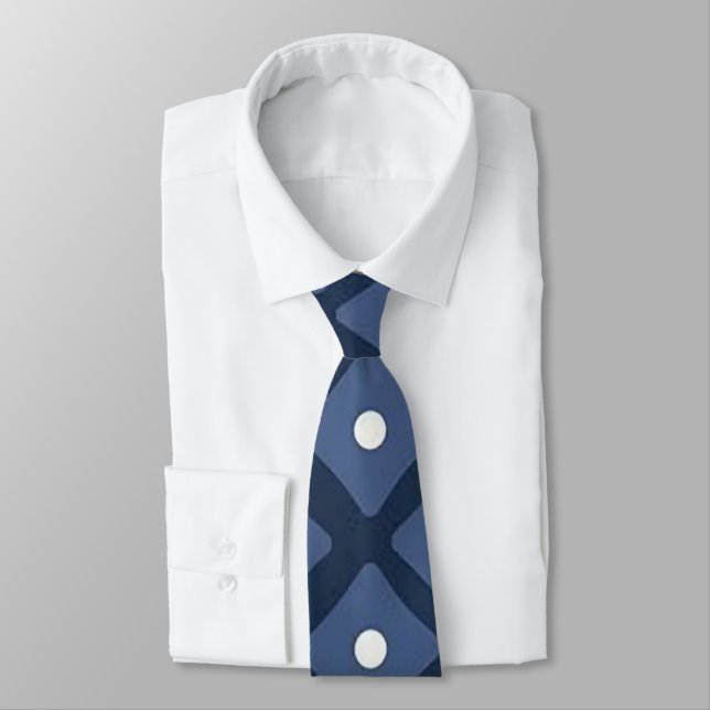 Bleu blanc à deux tons Cravate masculin (Attaché)
