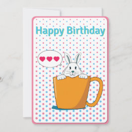 Bleu blanc Bonne carte d'anniversaire