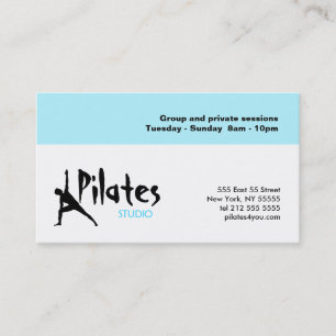 Bleu blanc de carte de visite de studio de Pilates