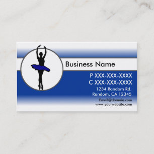 Bleu blanc fade ballerina cartes de visite personn