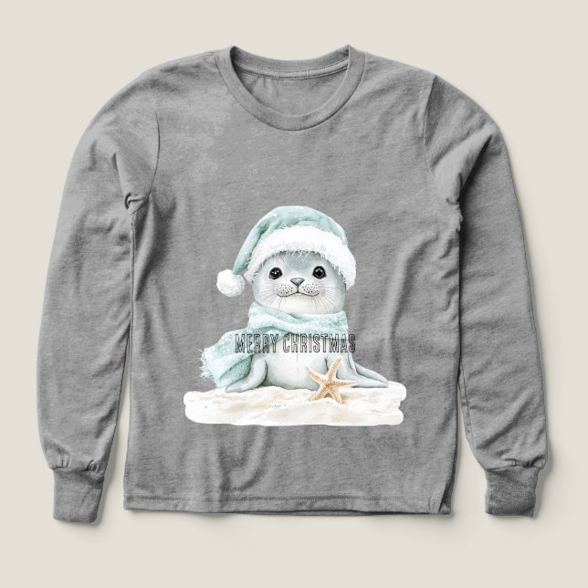 Bleu Blanc Père Noël Écharpe Sceau Noël (Motif recto)