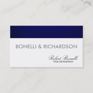 Bleu Blanc Plaine Carte de visite moderne