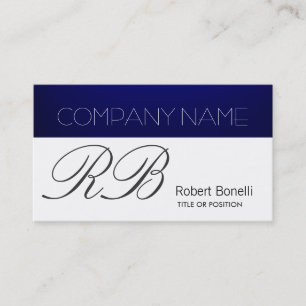 Bleu Blanc Plaine Carte de visite moderne