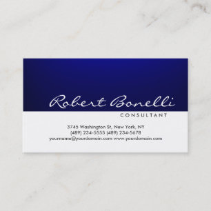 Bleu Blanc Plaine Moderne Consultant Carte de visi