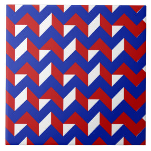Bleu blanc rouge d'Esher Motif VII Carreaux en cé