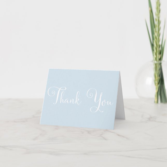 Bleu blanc Script Merci Mariage personnalisé (Devant)