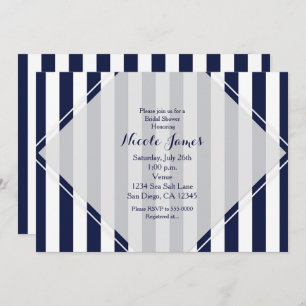 Bleu & Blancs Invitations Gravées