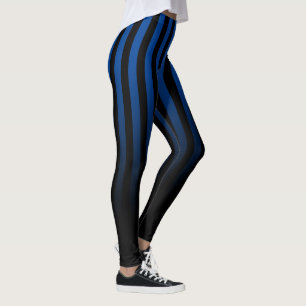 Bleu Bleu Bleu Bleu Bleu Barré aux Leggings Noirs